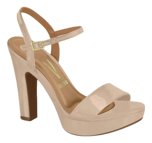 Sandalia Vizzano Verniz Premium Gala – Taco 12 cm – Charol Brillante