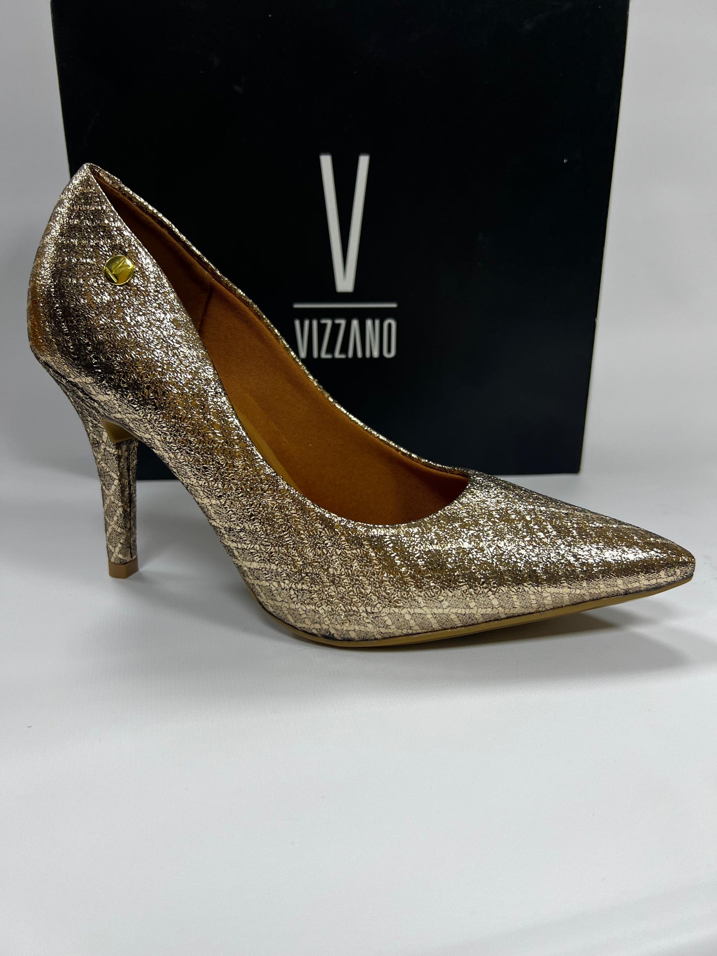 Stiletto Vizzano Tecido Metal Florenca - Taco 9 cm