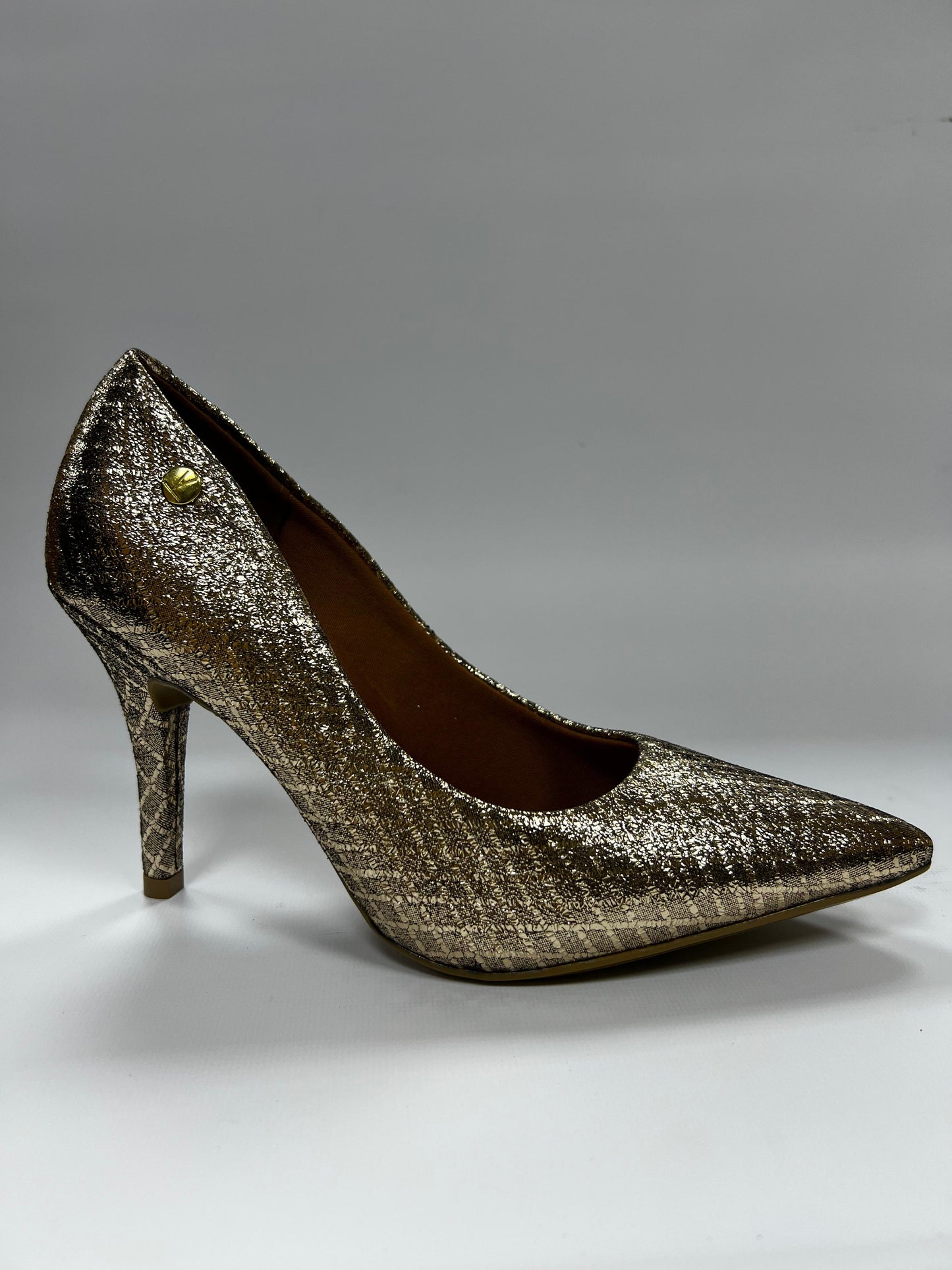 Stiletto Vizzano Tecido Metal Florenca - Taco 9 cm