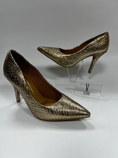 Stiletto Vizzano Tecido Metal Florenca - Taco 9 cm