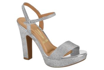 Sandalia Vizzano Gala Tela Shine Paris – Taco 12 cm – Brillo Metalizado