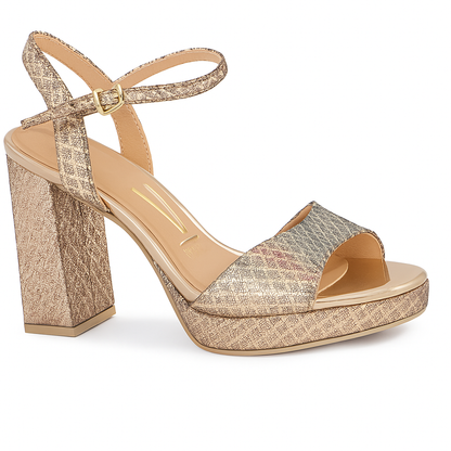Sandalia Vizzano Gala Tecido Metal Florença – Tacón 10 cm – Brillo Metalizado