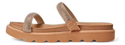 Chatas Vizzano Plataforma Baja Zueco Chinela Strass Brillo