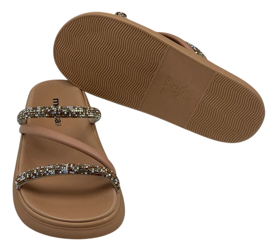 Chatas Moleca Slide Rasteira Tiras Strass 5469.121.2542
