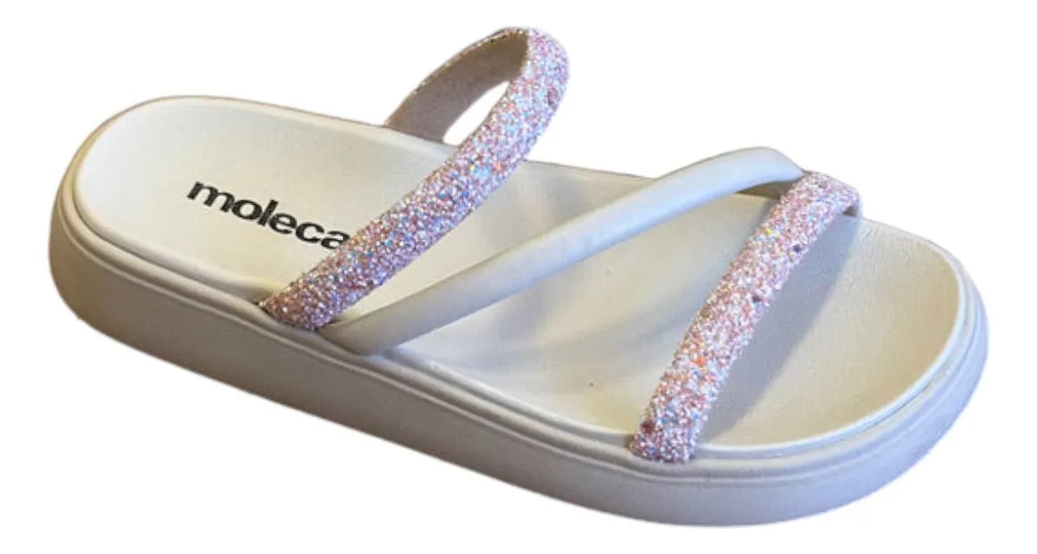 Chatas Moleca Mujer Plataforma Baja Tiras Strass Liviana 5469.121.2542