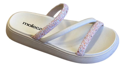 Chatas Moleca Mujer Plataforma Baja Tiras Strass Liviana 5469.121.2542