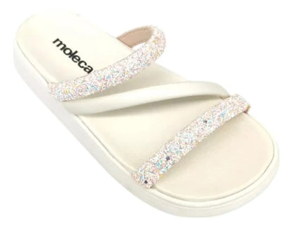 Chatas Moleca Mujer Plataforma Baja Tiras Strass Liviana 5469.121.2542