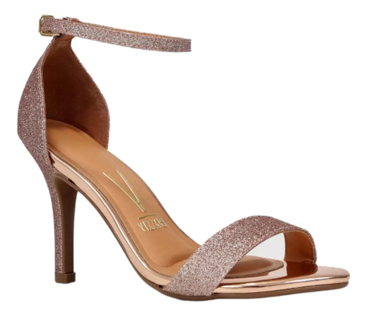Sandalia Vizzano Shine Glamour – Taco 10 cm – Brillo Metalizado