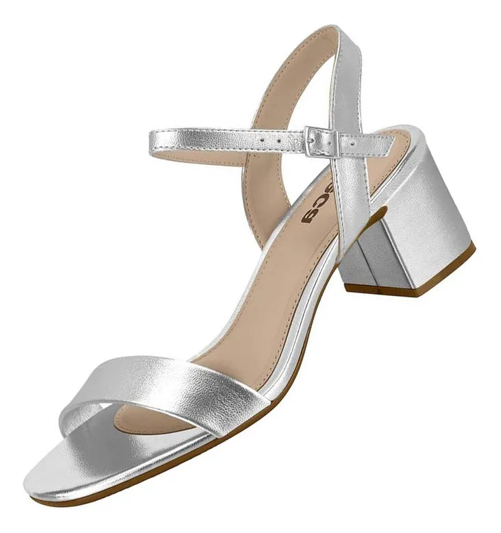 Sandalia Moleca Brillo Italia – Taco 4 cm – Brillo Metalizado
