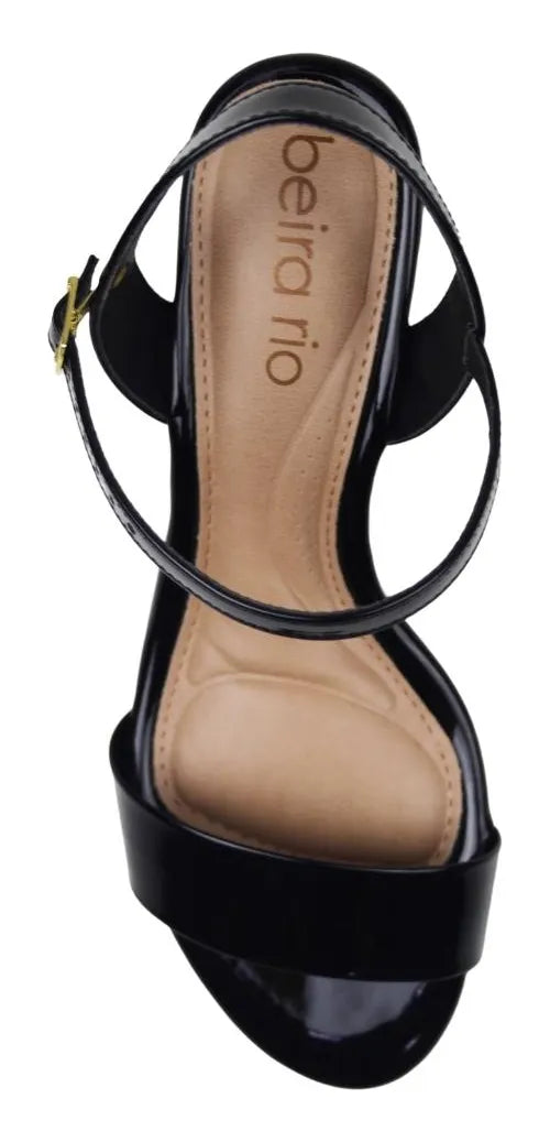 Sandalia Beira Rio Verniz Premium – Taco 5 cm – Charol Brillante