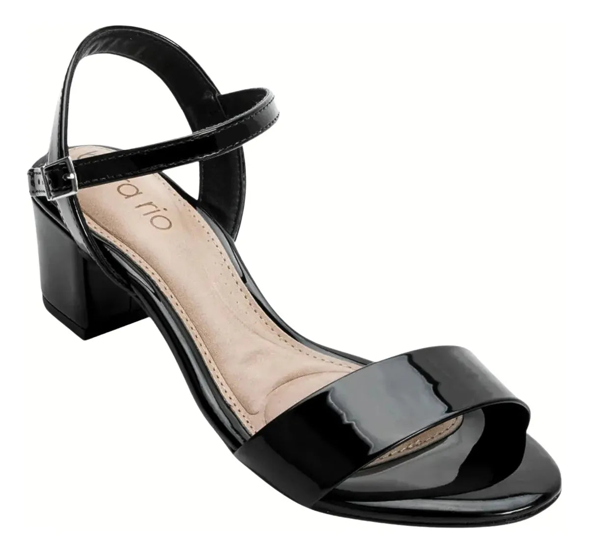 Sandalia Beira Rio Verniz Premium – Taco 5 cm – Charol Brillante