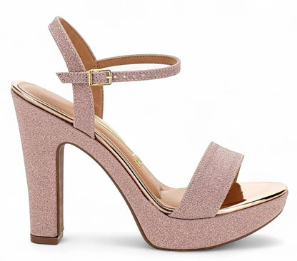 Sandalia Vizzano Gala Tela Shine Paris – Taco 12 cm – Brillo Metalizado