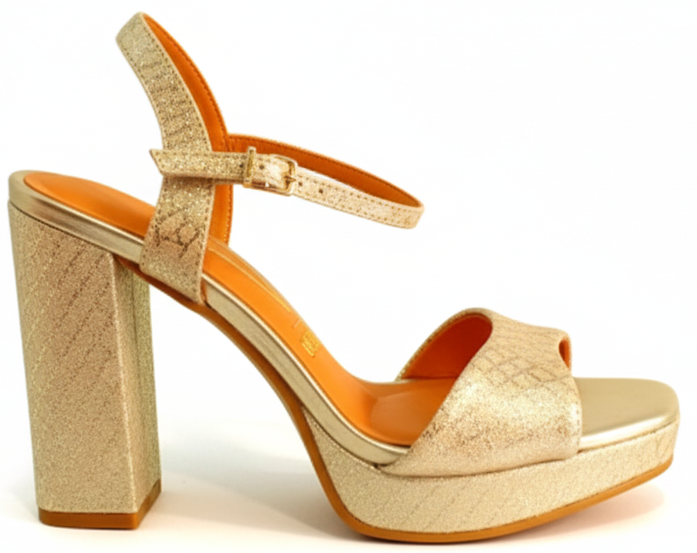 Sandalia Vizzano Gala Tecido Metal Florença – Tacón 10 cm – Brillo Metalizado