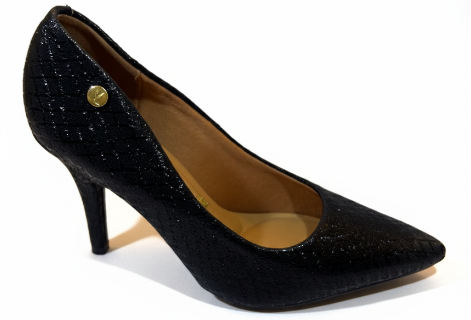 Stiletto Vizzano Tecido Metal Florença – Taco 9 cm – Glam Metalizado