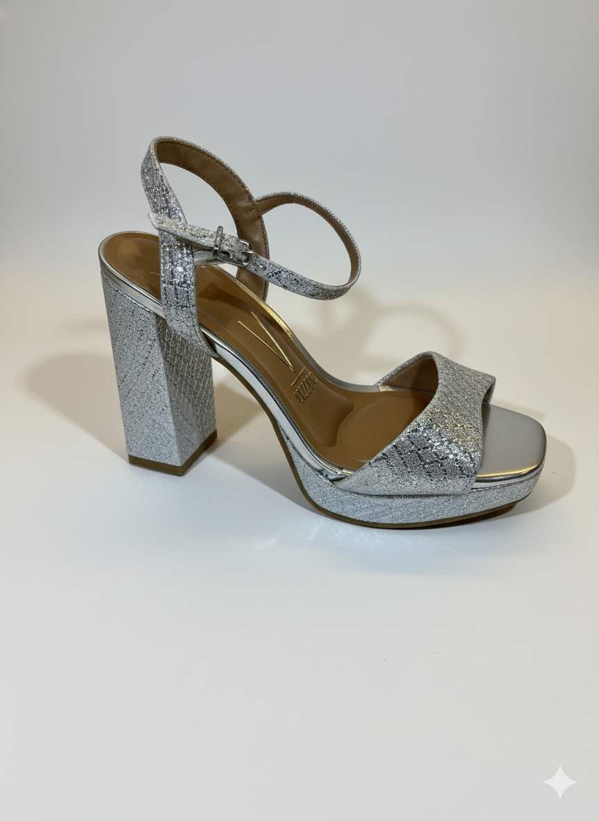 Sandalia Vizzano Gala Tecido Metal Florença – Tacón 10 cm – Brillo Metalizado