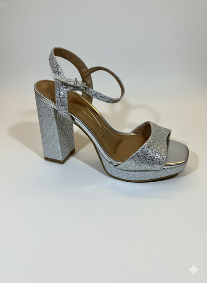 Sandalia Vizzano Gala Tecido Metal Florença – Tacón 10 cm – Brillo Metalizado