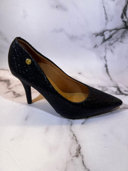 Stiletto Vizzano Tecido Metal Florença – Taco 9 cm – Glam Metalizado